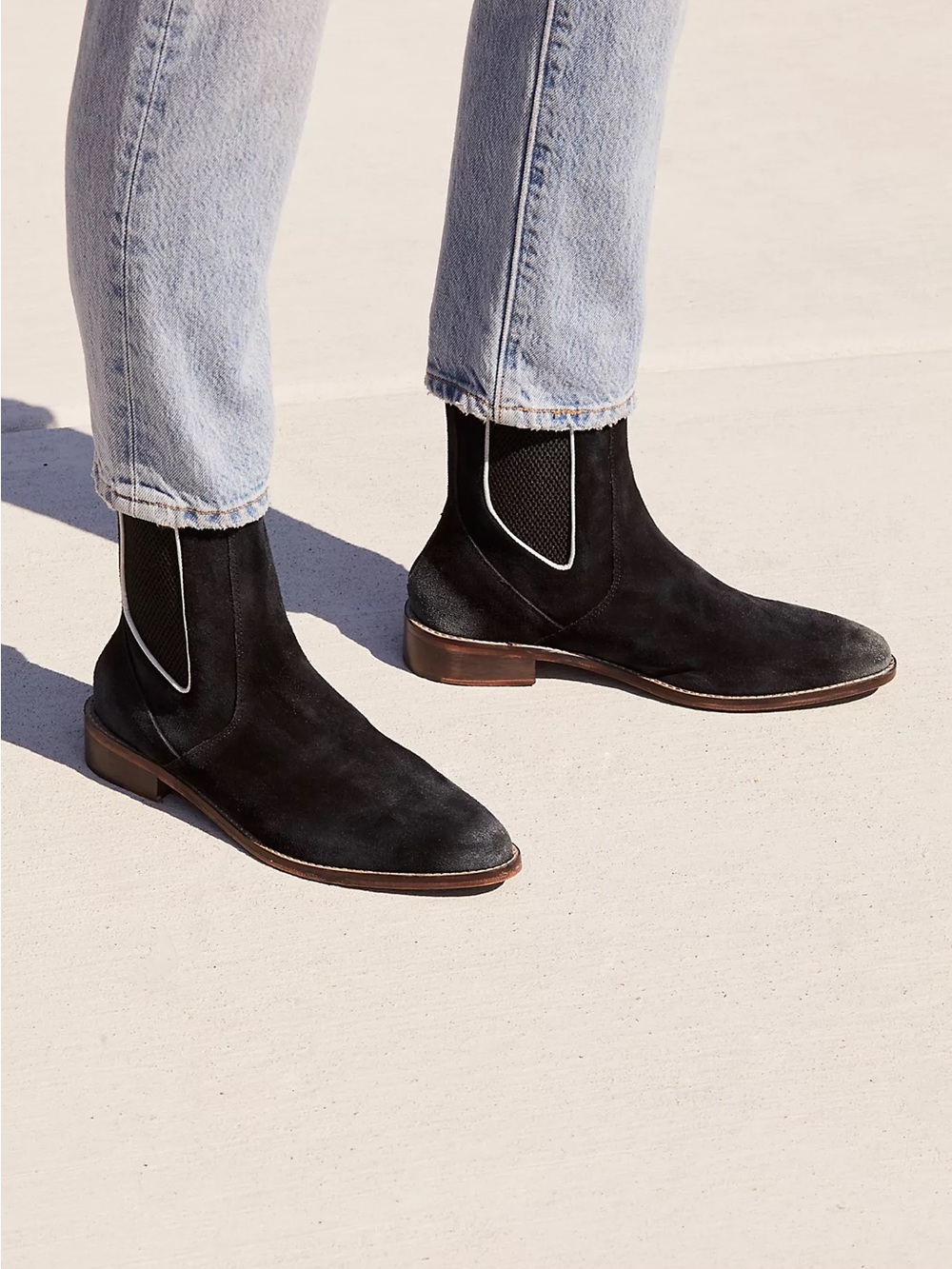 Free People Blackburn Chelsea Boot 40 Black D178 free people suede boot - Picture 2 of 12